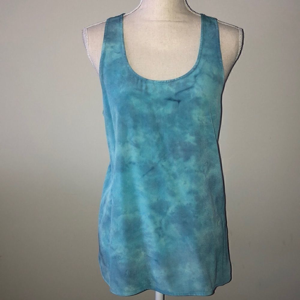 Cynthia Rowley silk watercolor racerback tank